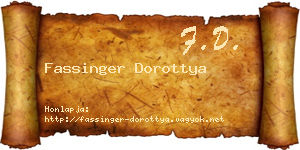 Fassinger Dorottya névjegykártya